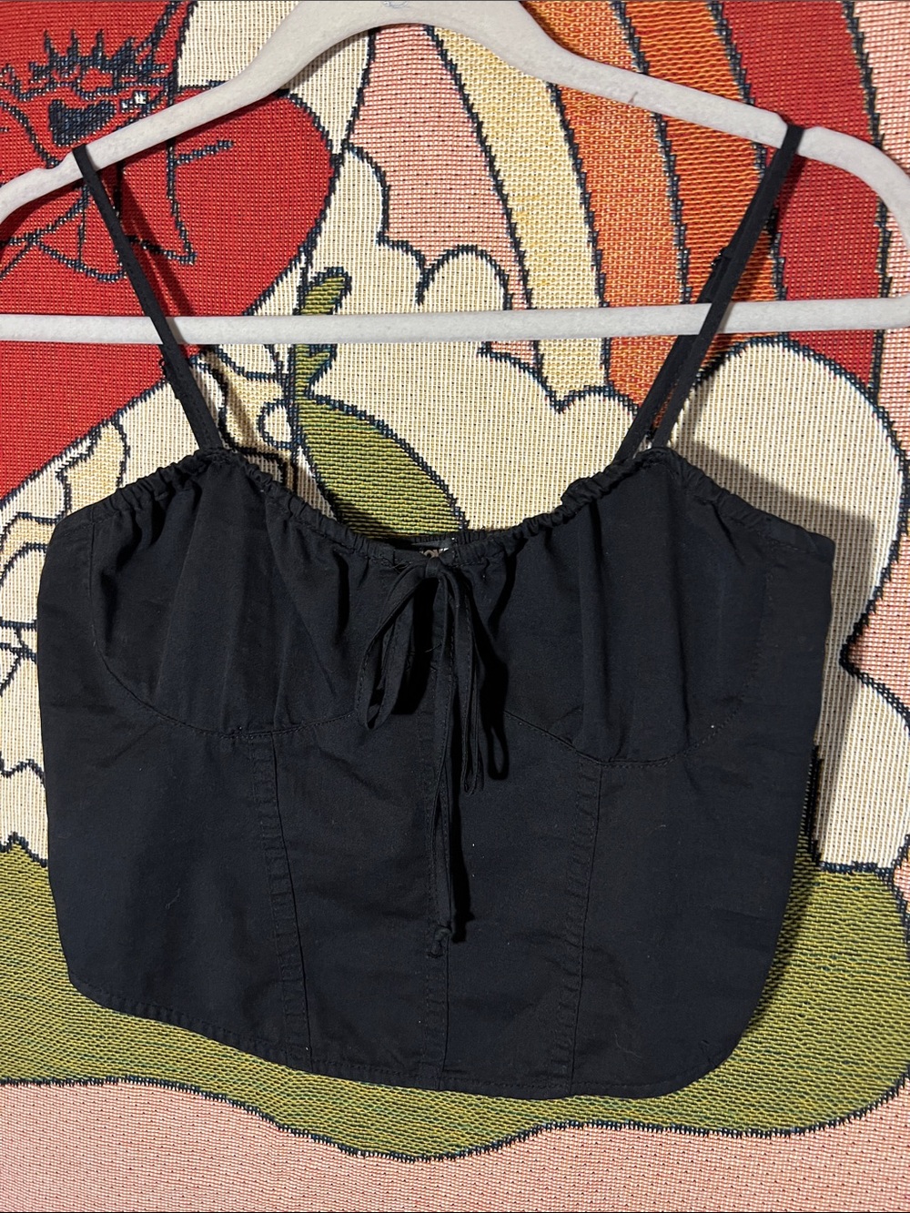 Black crop top with spaghetti straps